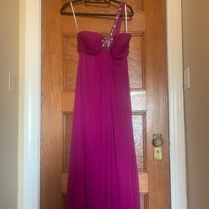 One Strap Purple Formal Gown